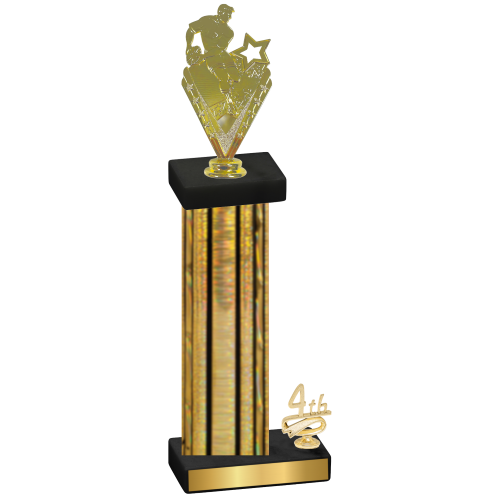 Accented Single Gold Glacier Fourth Place Rugby Trophy