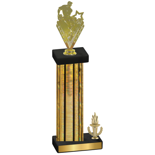 Accented Single Gold Glacier Victory Rugby Trophy