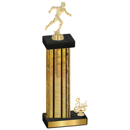 Accented Single Gold Glacier Third Place Running Trophy