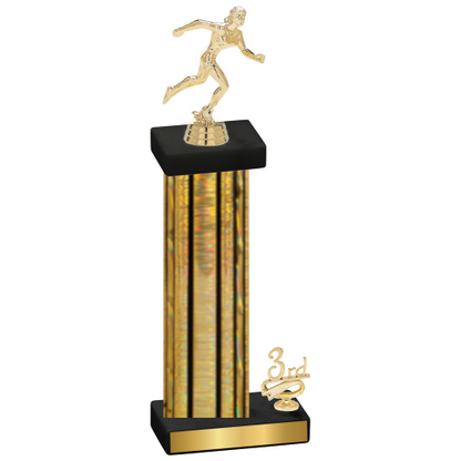 Accented Single Gold Glacier Third Place Running Trophy