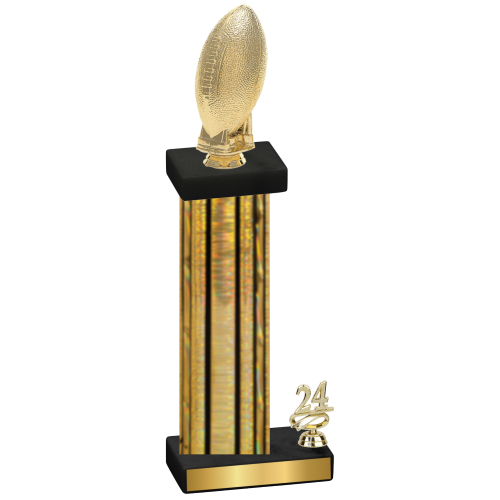 Accented Single Gold Glacier Year Football Trophy