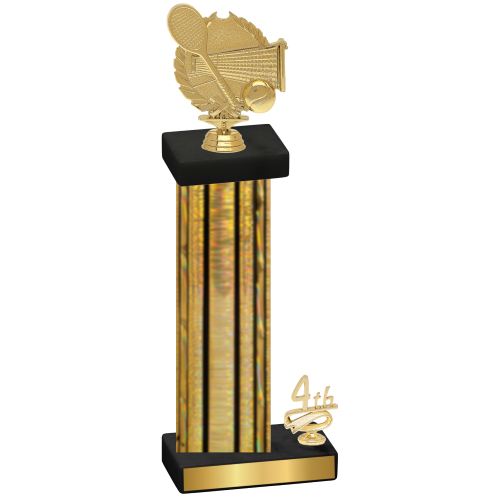 Accented Single Gold Glacier Fourth Place Tennis Trophy