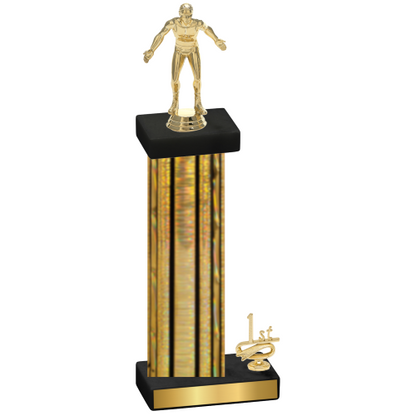 Accented Single Gold Glacier First Place Wrestling Trophy