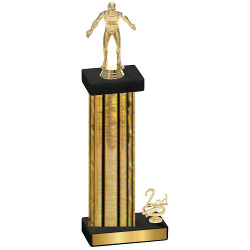 Accented Single Gold Glacier Second Place Wrestling Trophy