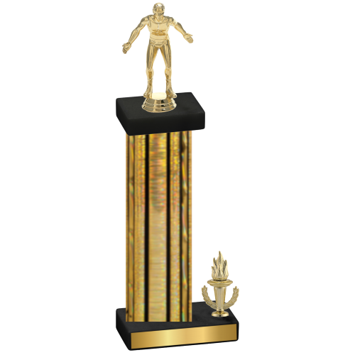 Accented Single Gold Glacier Victory Wrestling Trophy