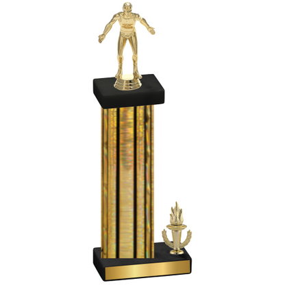 Accented Single Gold Glacier Victory Wrestling Trophy