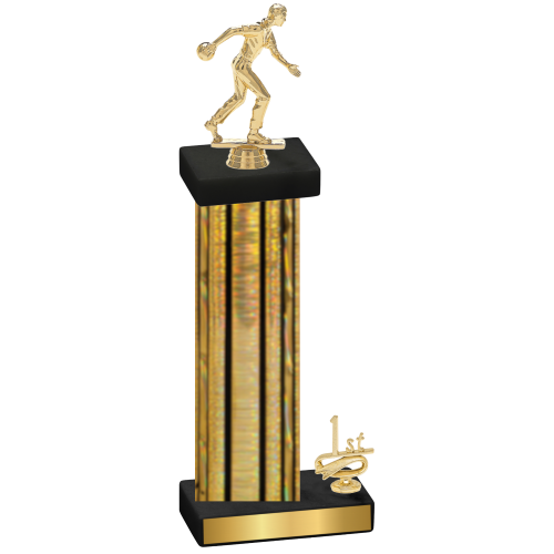 Accented Single Gold Glacier First Place Bowling Trophy