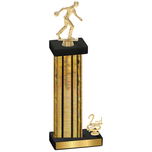 Accented Single Gold Glacier Second Place Bowling Trophy