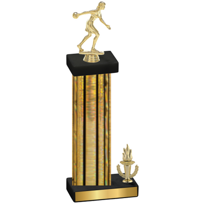 Accented Single Gold Glacier Victory Bowling Trophy