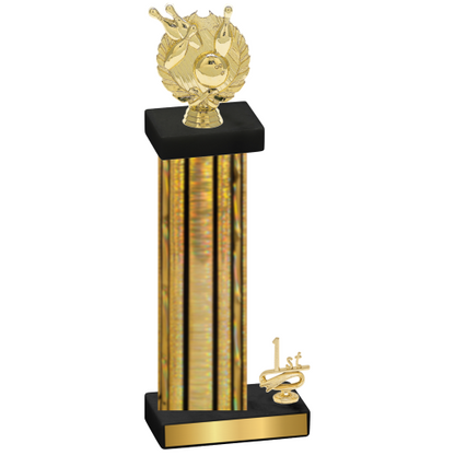 Accented Single Gold Glacier First Place Bowling Trophy