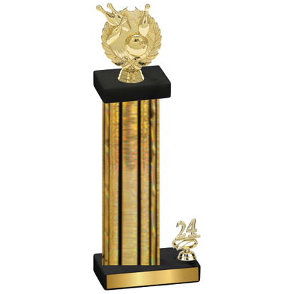 Accented Single Gold Glacier Year Bowling Trophy