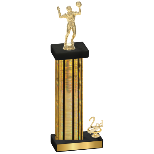 Accented Single Gold Glacier Second Place Volleyball Trophy