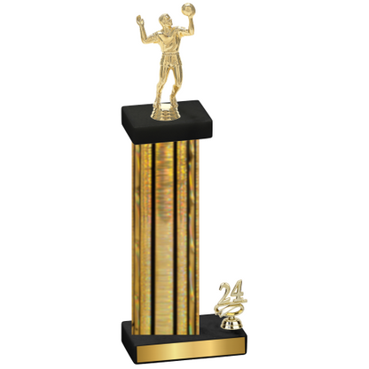 Accented Single Gold Glacier Year Volleyball Trophy