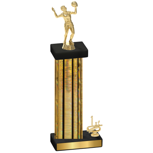 Accented Single Gold Glacier First Place Volleyball Trophy