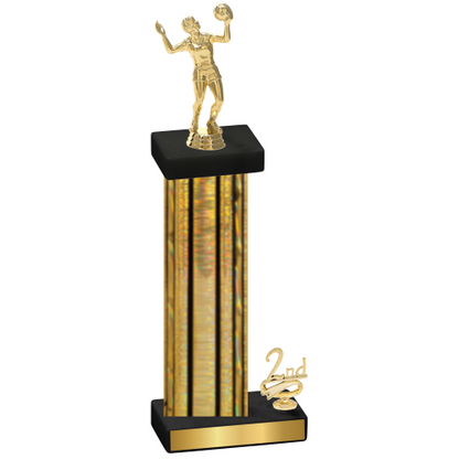 Accented Single Gold Glacier Second Place Volleyball Trophy