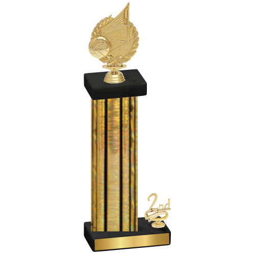 Accented Single Gold Glacier Second Place Volleyball Trophy