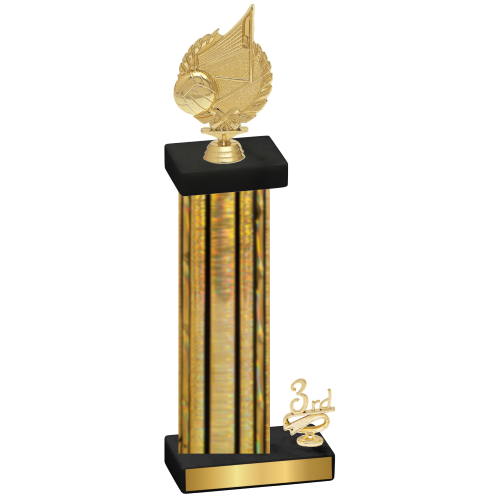 Accented Single Gold Glacier Third Place Volleyball Trophy