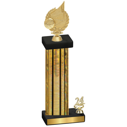 Accented Single Gold Glacier Year Volleyball Trophy