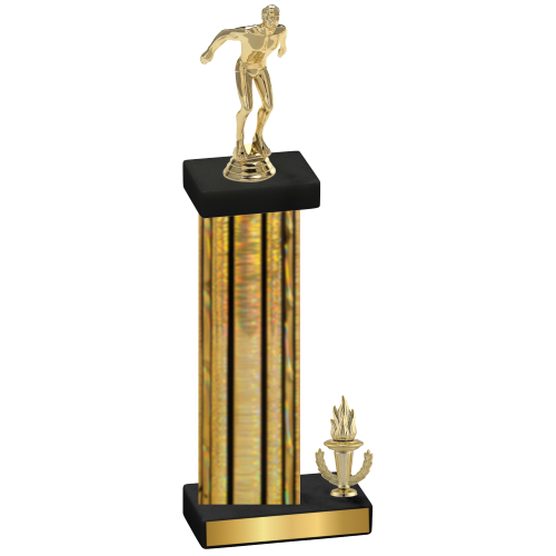 Accented Single Gold Glacier Victory Swimming Trophy