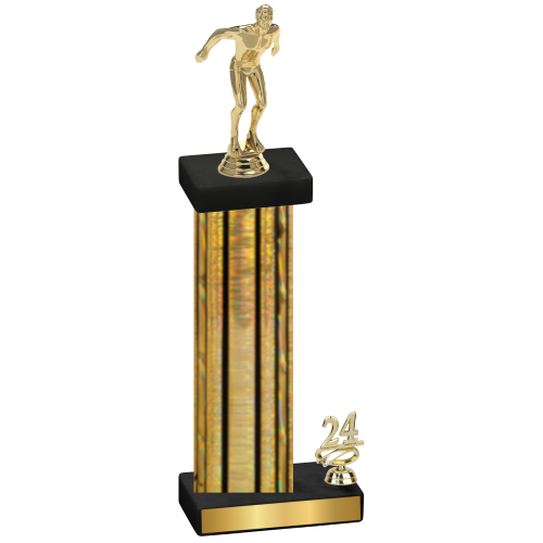 Accented Single Gold Glacier Year Swimming Trophy