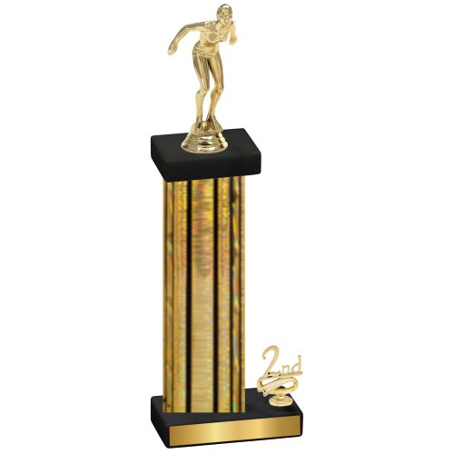 Accented Single Gold Glacier Second Place Tennis Trophy