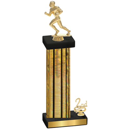 Accented Single Gold Glacier Second Place Football Trophy