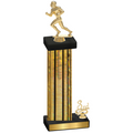 Accented Single Gold Glacier Third Place Football Trophy