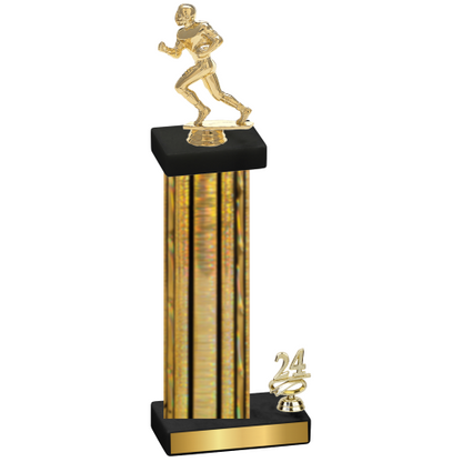 Accented Single Gold Glacier Year Football Trophy