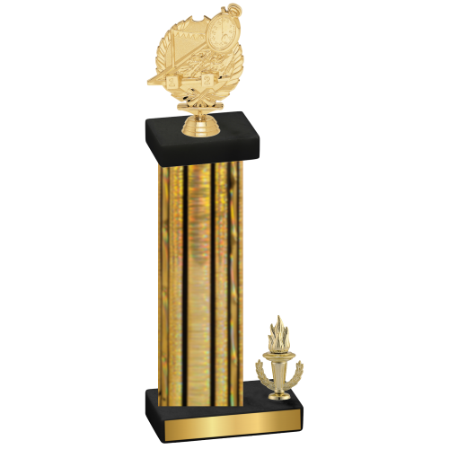 Accented Single Gold Glacier Victory Swimming Trophy