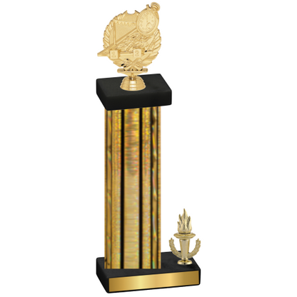 Accented Single Gold Glacier Victory Swimming Trophy