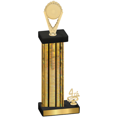 Accented Single Gold Glacier Fourth Place Insert Trophy