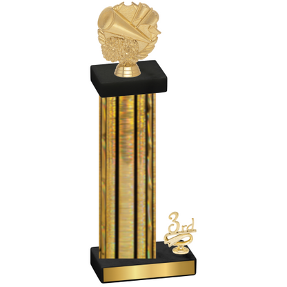 Accented Single Gold Glacier Third Place Cheerleading Trophy