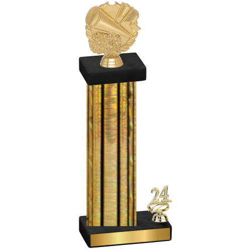 Accented Single Gold Glacier Year Cheerleading Trophy