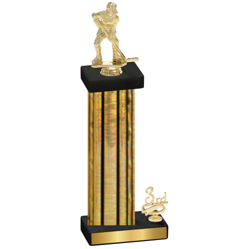 Accented Single Gold Glacier Third Place Hockey Trophy