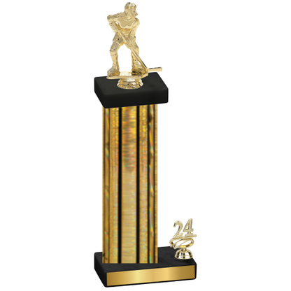 Accented Single Gold Glacier Year Hockey Trophy