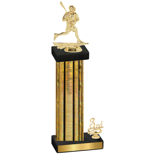 Accented Single Gold Glacier Third Place Lacrosse Trophy