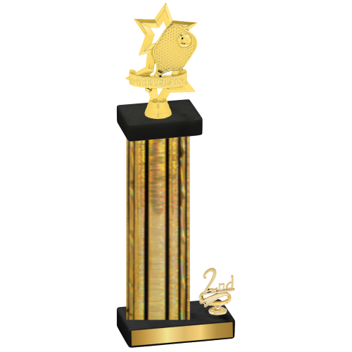 Accented Single Gold Glacier Second Place Pickleball Trophy