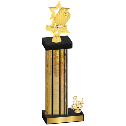 Accented Single Gold Glacier Third Place Pickleball Trophy