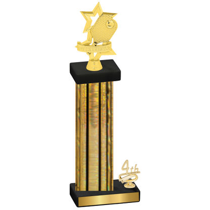 Accented Single Gold Glacier Fourth Place Pickleball Trophy