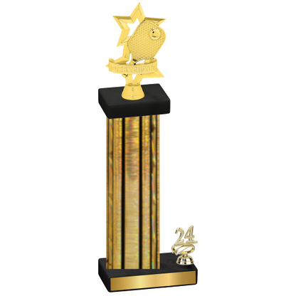 Accented Single Gold Glacier Year Pickleball Trophy