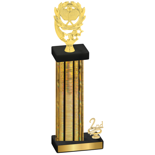 Accented Single Gold Glacier Second Place Pickleball Trophy