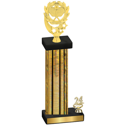 Accented Single Gold Glacier Year Pickleball Trophy