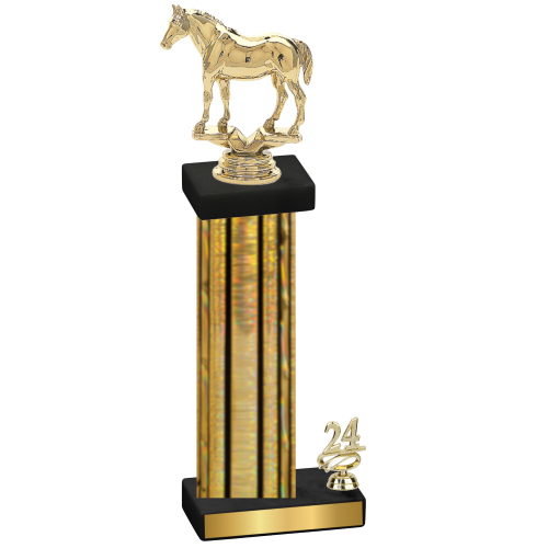 Accented Single Gold Glacier Year Horses Trophy