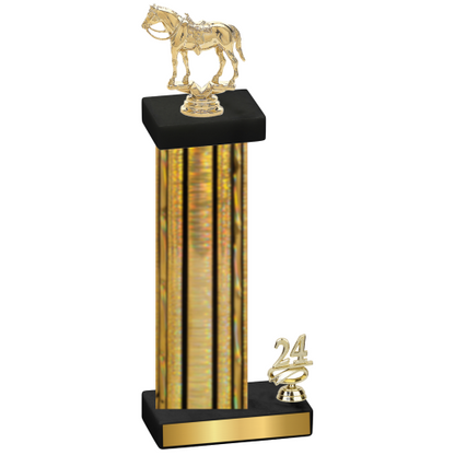 Accented Single Gold Glacier Year Horses Trophy