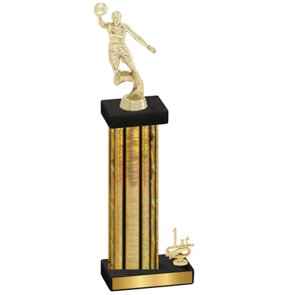 Accented Single Gold Glacier First Place Basketball Trophy