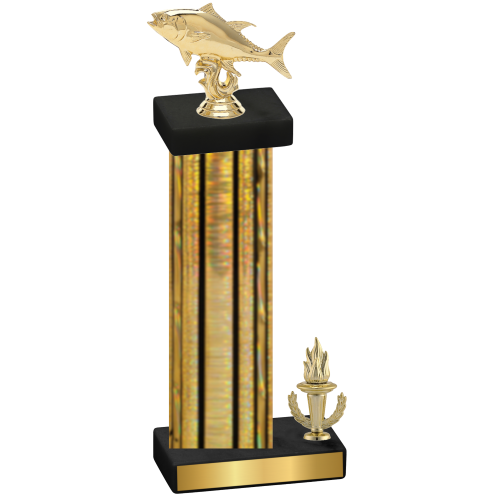 Accented Single Gold Glacier Victory Fishing Trophy