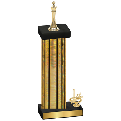 Accented Single Gold Glacier First Place Chess Trophy