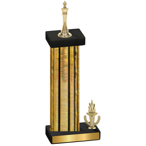 Accented Single Gold Glacier Victory Chess Trophy