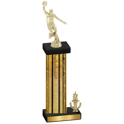 Accented Single Gold Glacier Victory Basketball Trophy