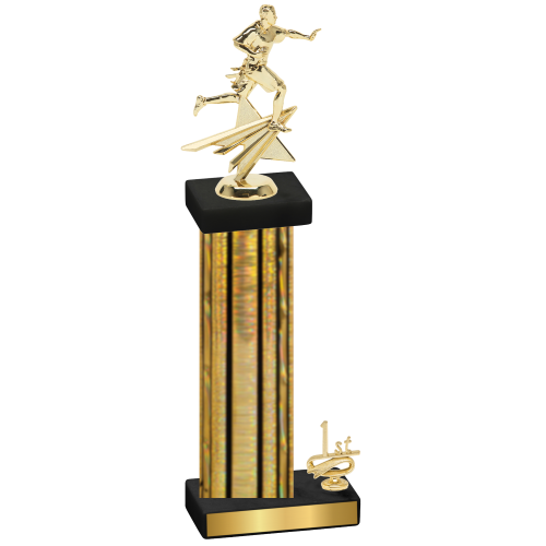 Accented Single Gold Glacier First Place Flag Football Trophy